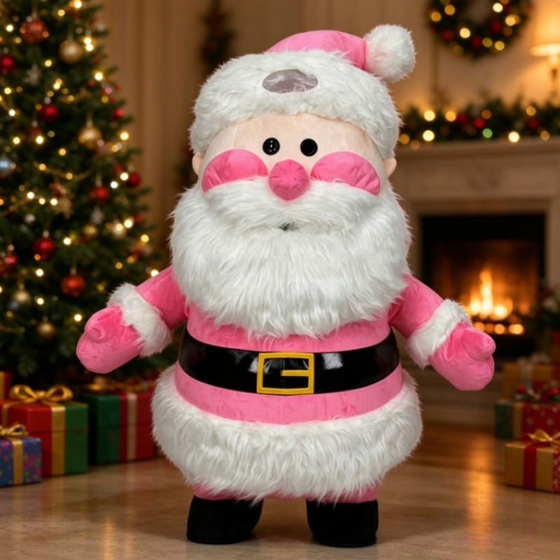 Costumes - Disfraz Inflable de Papá Noel Rosa,
