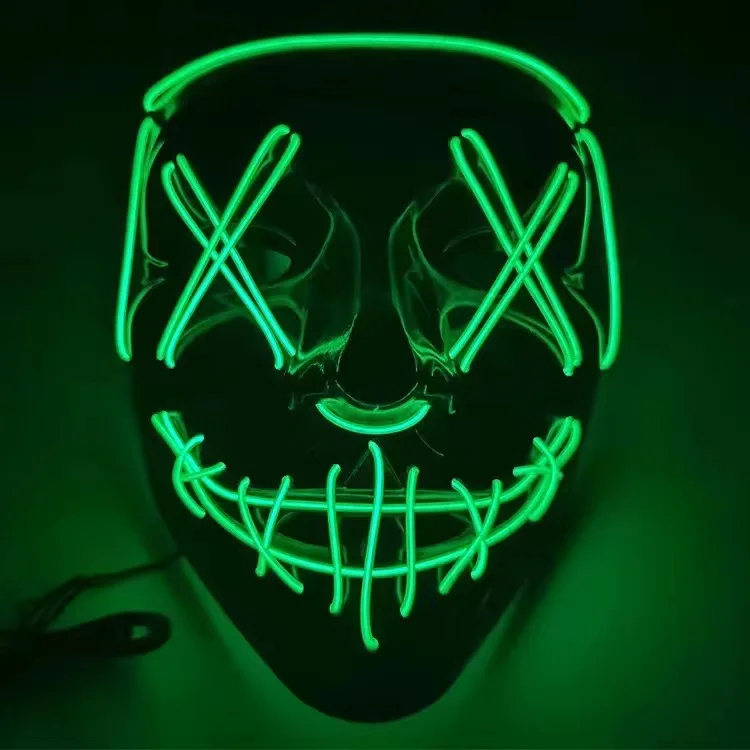 Led Purge Mask Halloween - Máscara de neón LED para Halloween,