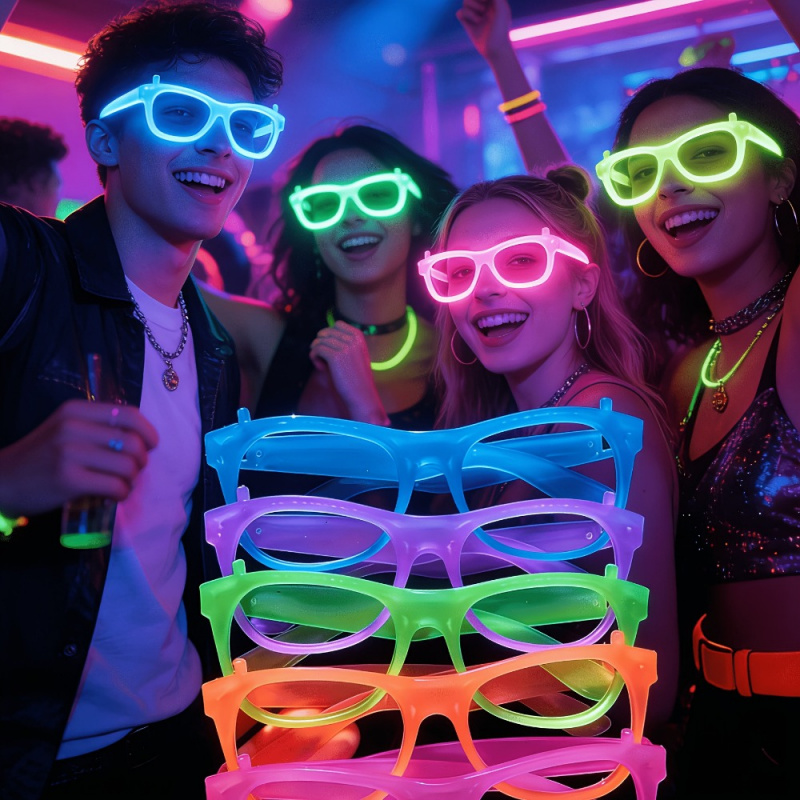 2/24 piezas de gafas de neón q - Glow In The Dark Party Glasses reseña y precio